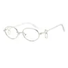 Nuevas gafas de sol metálicas ovaladas vintage transfronterizas, moda europea y americana, estilo hip-hop moderno y único, elegantes gafas de sol para mujer