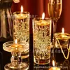Centro de mesa flotante con rama dorada simulada Relleno Decoración de lugar de cena de bodas Flor de plástico