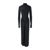 Comércio Exterior Transfronteiriço Outono Moda Feminina Atacado Gola Alta Manga Longa Design Ajustado Franzido Elegante Longo Vestido de Luxo