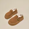 Zapatos Birkenstock de suela gruesa para mujer, botas de nieve engrosadas para mujer, novedades de invierno 2026, zapatos de mujer con forro de felpa, zapatos peludos sin cordones, zapatos de algodón