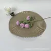 Lana de Tejer Creativa Flor de Rosa de Múltiples Cabezas Rama Decoración Regalo Tejido de Lana Crochet Casero Ramo