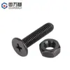 Tornillo y tuerca de acero inoxidable 304 negro cm Ultra-delgado de cabeza plana cruzada, cabeza plana grande, de muy bajo perfil, juego combinado