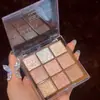 Muge Leen Paleta de Sombras de Ojos de Nueve Colores Mate Perlado Polvo Ahumado Rosa Color Melocotón Tierra Color Té con Leche Asequible Paleta de Sombras de Ojos Ins