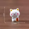 Lindos Gatos de la Fortuna Yuanbao Miniaturas Casa de Muñecas Decoraciones DIY Accesorios Paisaje Micro Coche Escritorio Pequeños Adornos