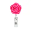 Abs Flor de Color Resina Flor de Rosa Artificial Hebilla de Fácil Extracción Retráctil Carrete para Insignia de Fácil Extracción Hebilla de Fácil Extracción