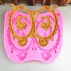 Moldura de foto simétrica estilo europeu faça você mesmo, molde de silicone em formato de espelho, moldura oval dupla, molde de açúcar, decoração, ferramenta de cozimento