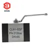 Válvula de Bola Hidráulica de Alta Presión Tipo Qjh 304 Válvula de Bola con Brida Redonda Válvula de Bola de Acero Inoxidable 304 Qjh-10-80F 100F