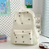 Moda Transfronteriza Estilo Coreano Estudiante Alta Apariencia Bordado de Moño Fresco y Ligero Mochila de Gran Capacidad
