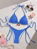Roupa de banho feminina para comércio exterior europeu e americano, conservadora e sexy, biquíni de duas peças xadrez doce que emagrece, roupa de banho xadrez para férias e fontes termais