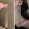 Pendientes de clip con borla y lazo de diamantes de Corea del Sur, estilo dulce y moderno, personalizados, creativos, ligeros y de lujo, nuevos pendientes de nicho de moda