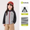 Jaqueta com Capuz Infantil Dudu Outono Moletom com Zíper para Meninas Roupa de Outono para Meninas Jaqueta de Bebê Top Roupas Infantis da Moda