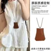 "Colgante Lindo" Ins Piel de Vaca Corazón Bolso Pequeño Colgante de Collar Mini Accesorios Billetera para Monedas Gato