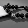 Pulsera de Obsidiana para Mujer Nueva Plata Esterlina China S999 León Despertado Cuerda de Mano Guoxue Joyería de Moda Nacional Regalo para Novia