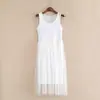 Vestido de tirantes de gasa de verano 2023 nuevo para mujer, dulce, esponjoso, falda inferior, falda chaleco larga