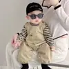 Roupa de Bebê, Macacão Listrado de Primavera e Outono, Roupa para Sair, Macacão da Moda de Uma Peça para Bebê Masculino e Feminino, Conjunto de Outono de Duas Peças