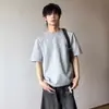 Camiseta Básica Cruzada Gris de Hombro Normal Manga Corta para Hombre Nueva 2026 Estilo Americano de Alta Gama Manga Media Ropa Interior para Hombre Top