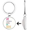 Chaveiro de Liga de Zinco "Mi Fortaleza Esta En Dios" (Minha Fortaleza Está em Deus) Transfronteiriço Espanhol