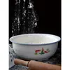 Palangana casera antigua palangana de azulejo de cerámica amasado de masa con tapa palangana de porcelana loza secado al sol amasado de salsa masa palangana de fermentación de cocina levado de masa