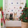 Fun-B189 Natal Gato Fofo Presentes e Flocos de Neve Coloridos Sala de Estar Decoração de Parede para Casa Adesivos Autoadesivos