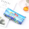 Bolsa de Lápis de Unicórnio Criativa Pequena Fresca Pu Fofa Grande Capacidade Bolsa de Lápis Triângulo Colorida Estilo K Bolsa de Papelaria com Zíper