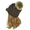 Ebay Nuevo sin etiquetas bola de lana gorro de lana otoño e invierno ala gorro tejido exterior ala sombrero cálido