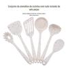 Utensílios de cozinha de silicone all-inclusive cor ponto pá colher de pesca bife pá grossa antiaderente panela silicone utensílios de cozinha conjunto de 6 peças