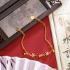 Pulseira de Ouro de Areia Vietnamita Luxo Leve Floco de Neve de Zircônio Borla Contas Redondas Joias Moda Feminina Joias de Alta Qualidade Duradouras Sem Descoloração