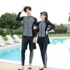 Traje de Buceo Nuevo para Pareja Cremallera Dividida Pantalones de Manga Larga Traje de Baño Protector Solar Secado Rápido Traje Antimedusas para Hombres y Mujeres Traje de Buceo