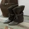 Botines planos de punta fina retro de moda para mujer, nueva colección otoño 2026, con diseño de correa cruzada, versátiles y estilizan, botines cortos estilo western