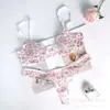 Lencería Sexy Nueva Francesa Erótica para Busto Grande Busto Pequeño Mostrando Lencería Verano Puro Deseo Conjunto de Sujetador de Encaje Floral Ultradelgado