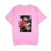 Anime Demon Slayer Ghost Blade periférico estampado camiseta de manga corta casual de primavera para hombre y mujer