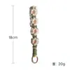 Llavero Tejido de Alta Gama con Flores de Margarita, Llavero Pulsera Colgante de Color Contrastante, Cadena para Teléfono Móvil, Estilo Bohemio