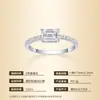 Anillo de Plata S925 con Moissanita para Mujer, Anillo de Boda de Alta Gama de Nicho con Cuatro Garras, Joyería de Lujo Ligero, Venta al por Mayor Transfronteriza en Stock
