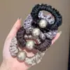 Goma para el pelo de satén perlado para mujer, coletero plisado de alta gama para recogidos bajos, accesorio para el pelo simple y elegante