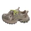 Zapatillas deportivas de bloques de color, nuevas, a la moda, deportivas, estilo desgastado, casual 2026, que aumentan la altura, retro, de suela gruesa, robustas para mujer, adecuadas para verano y otoño, y para correr