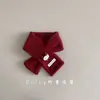 Cachecol de Lã Vermelho Infantil para Ano Novo e Natal, Aquecedor de Pescoço Cruzado à Prova de Vento Quente para Outono e Inverno, Desenho Animado Fofo para Meninos e Meninas
