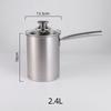Olla de aceite sin colgar con filtro, de acero inoxidable, para cocina, hogar, ahorro de combustible, freidora, olla multiusos con altura personalizable