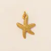 Collar Jiaoxiang Estilo Europeo y Americano Acero Inoxidable Estilo Playa Verano Estrella de Mar y Tortuga Circonita Galvanizado al Vacío con Oro de 18K