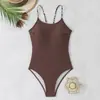 Maiô Peça Única Novo Estilo Europeu e Americano, Biquíni Sexy para Meninas, Modelagem Justa, Estampado, Design sem Costas, Moda Praia Transfronteiriça