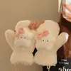 Guantes de Peluche Lindos Estilo Corea del Sur para Mujer Invierno Dibujos Animados Perro Estudiante Engrosados A prueba de Frío Colgantes para el Cuello Cálidos Lindos Dedos