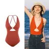 Traje de baño estilo Hong Kong para mujer, Retro Delgado, Sexy, Sin espalda, Halter de nicho, Cubre abdomen, Tirante con efecto adelgazante, Traje de baño de una pieza de exportación