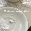 Estilo Ins Coreano Design de Nicho Joia Doce Prata Esterlina S925 Estrela Escovada Brilhante Colar Simples e Requintado