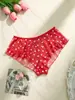 Shorts leves plissados de malha floral doce e sexy para uso transfronteiriço com estampa de coração, corte solto, plus size, roupa íntima para casa