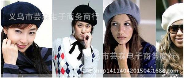 羊毛贝雷帽画家帽