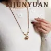 Cadena para Suéter Versátil Maillard de Otoño e Invierno Piedra Ojo de Tigre Trébol de Cuatro Hojas Calabaza Retro Lujo Accesible Collar Largo de Gama Alta