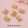 Bandeja de Flor Chapada en Oro de 14K con Circonita Barril de Cintura Pequeña Cuentas Incrustadas con Circonita Cuentas Espaciadoras Accesorios para Joyería Hecha a Mano DIY