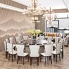 Combinação Mesa de Jantar e Cadeiras Elétrica Madeira Maciça Moderna Chinesa Móveis de Hotel Mesa de Jantar Doméstica Giratória Mesa Redonda Grande Madeira Maciça