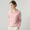 Otoño e Invierno Nuevo Cachemir para Mujer Cuello Polo Holgado Grueso Tejido de Lana Suave Pegajoso Capa Base Suéter Venta al por Mayor