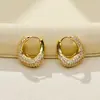 Pendientes de alta gama, modernos y a la moda, estilo nicho, versátiles para el uso diario, pendientes de aro brillantes retro franceses