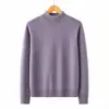 Suéter de felpa de cuello medio para hombre y mujer, cálido de invierno, prenda interior de cuello medio, camiseta de punto, capa base versátil de color liso